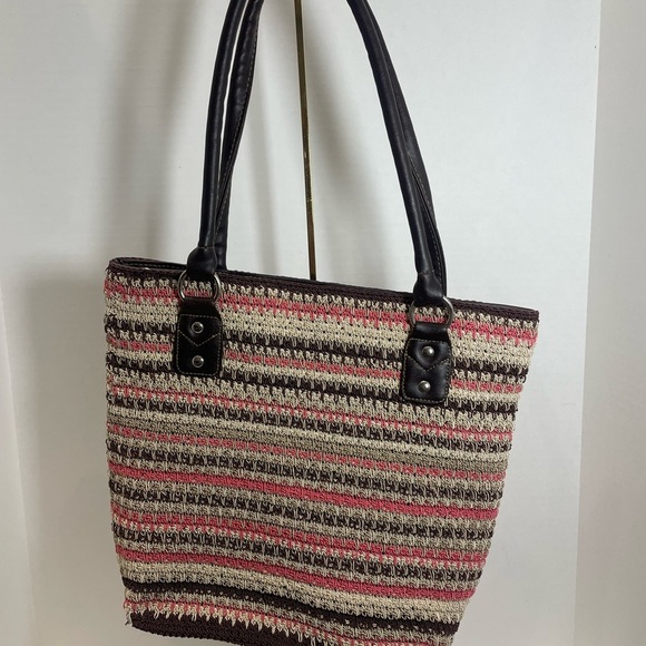 Tote Bag multi colored purse, woven. Shoulder bag. Pre-owned. - Picture 1 of 6